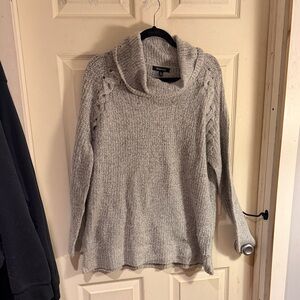 Relativity Light Gray Cowl Neck Sweater